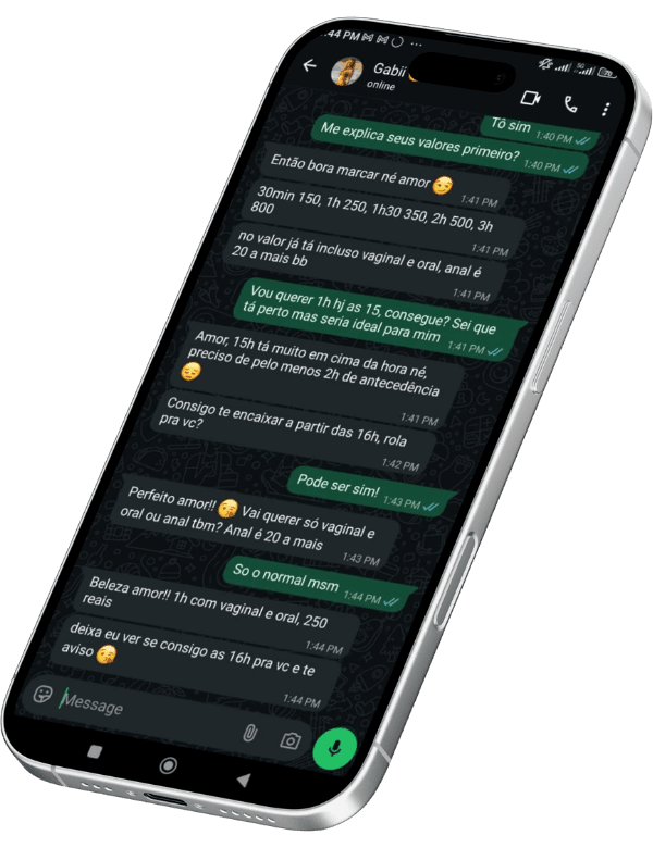 Conversa de atendimento via WhatsApp com a assistente virtual do Atendimento GP